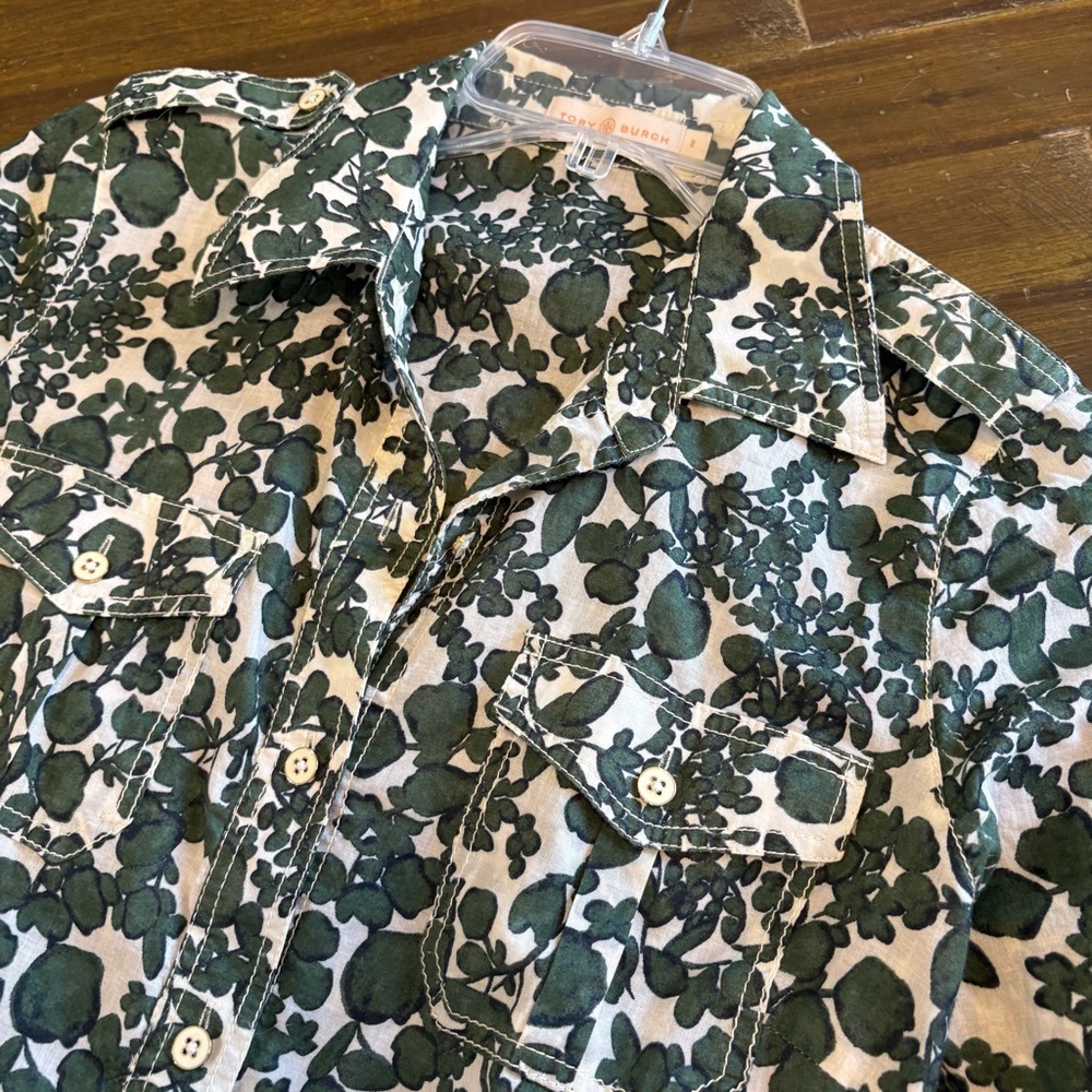 Tory Burch Vine Pattern Brigitte Blouse Vine Ivy … - image 4